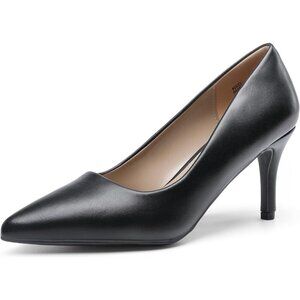 Dream Pair Women's Black-pu Faux Leather Kucci Pointed Toe High Heel Pumps Shoes